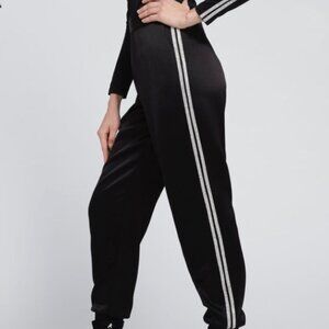 Alice + Olivia Rhinestone Embellished Black Joggers